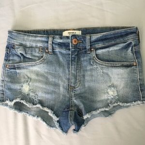 Forever 21 Low Rise Distressed Short Shorts